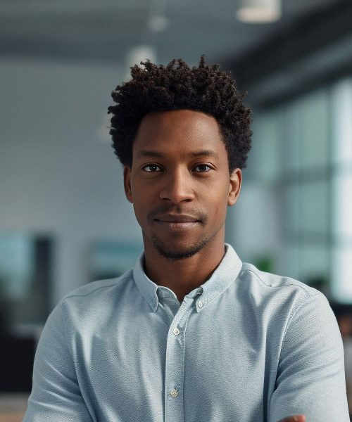 a man looking at the camera