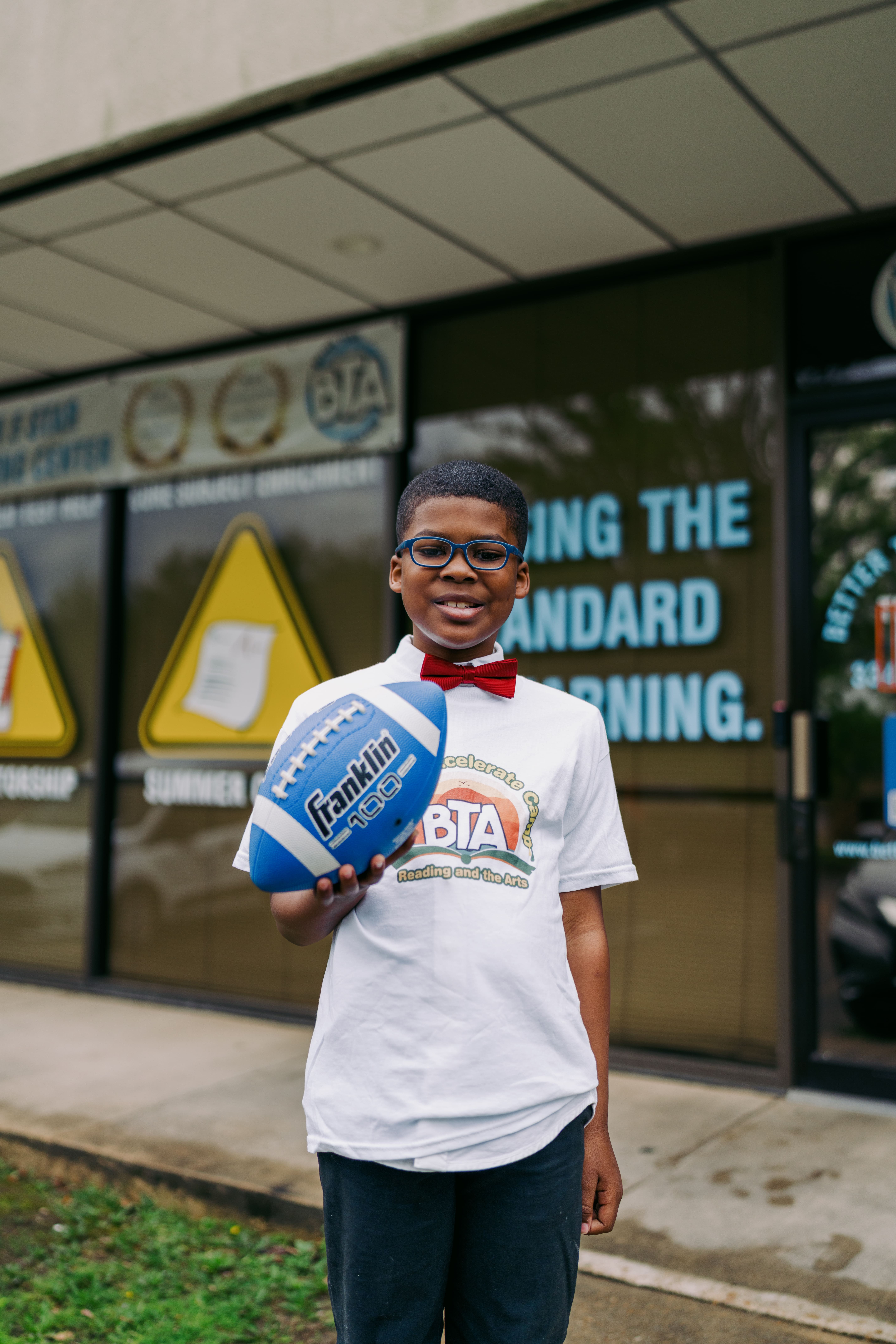 a man holding a sign