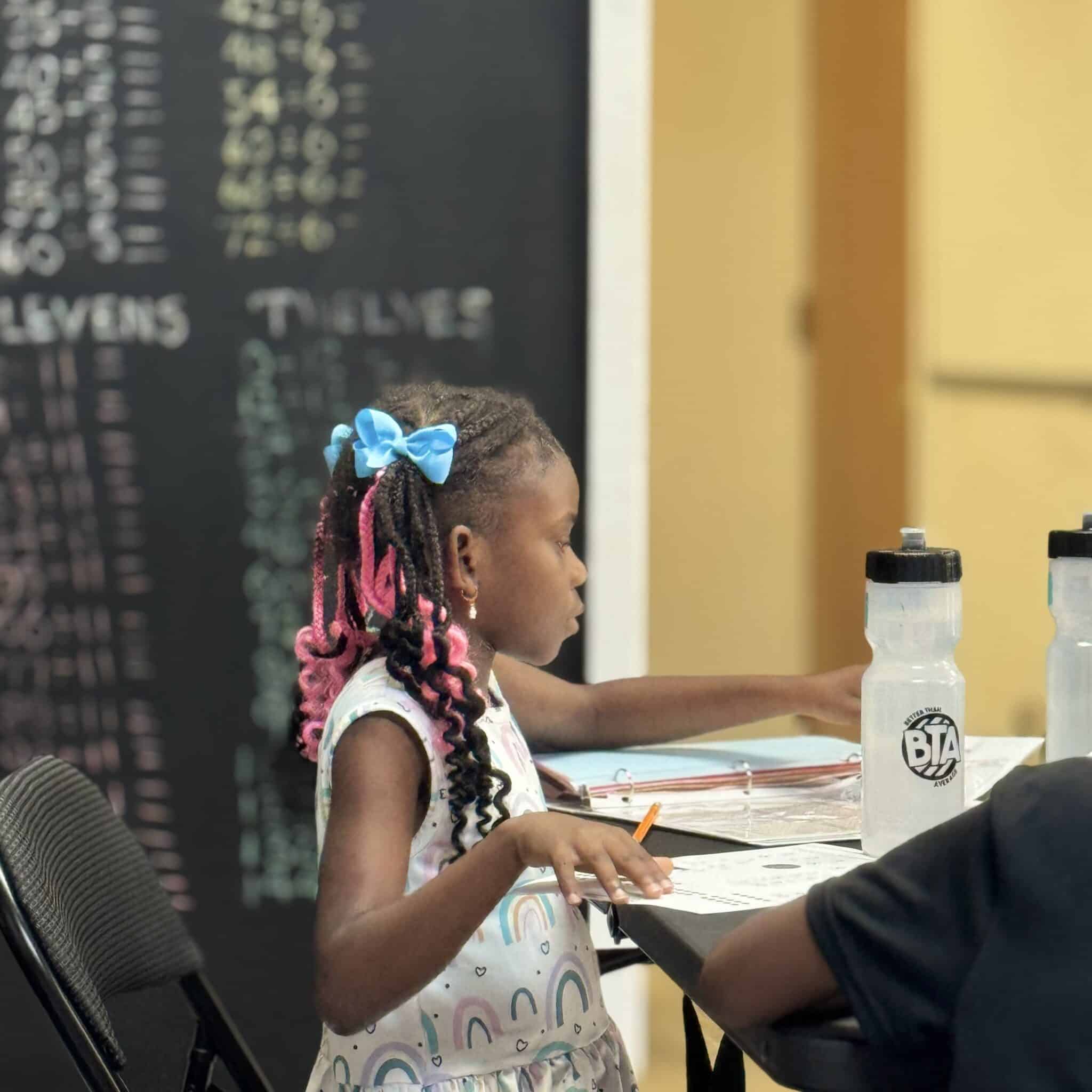 a person sitting on a table
